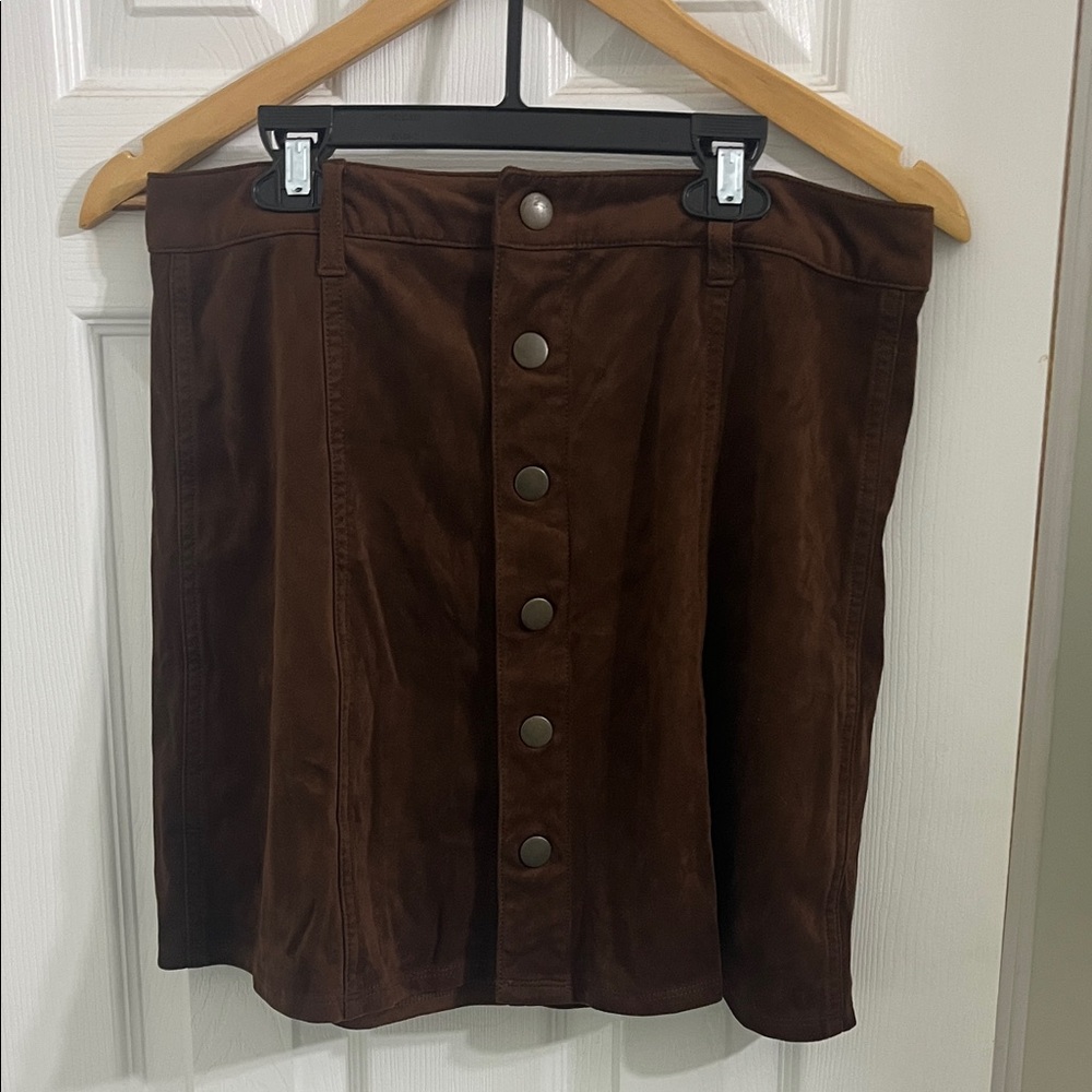 Mossimo Supply Co. Dark Brown Button-Front Mini Skirt